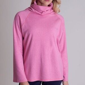 Buki Collection Seattle Pink Fleece Mock Neck Pullover Sweatshirt XL Cozy Lounge